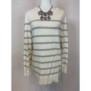 Torrid Cream and Tan Striped Sweater